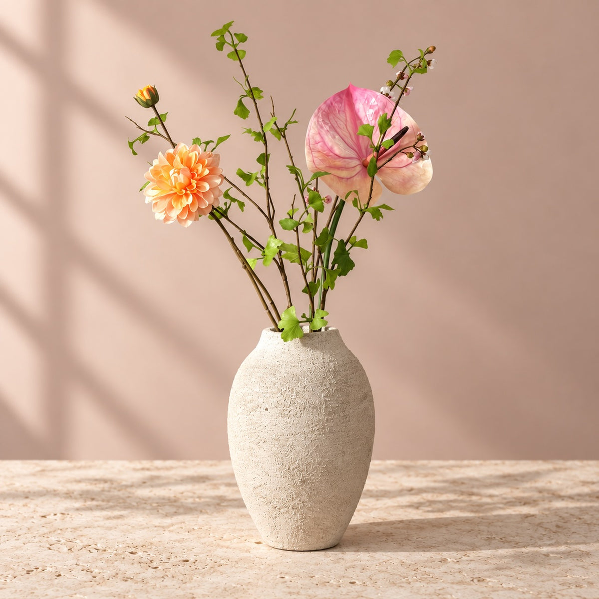 Amber Dream – Artificial Bouquet with Dahlia and the Statement Flower Anthurium in Real Touch