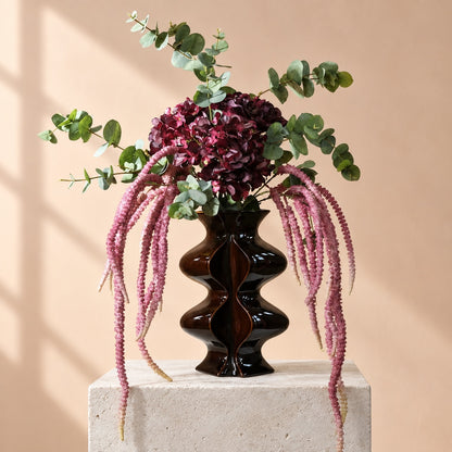 Velvet Edge - A Chic Autumn Bouquet with Lush Real Touch Hydrangeas and Warm, Soft Amaranthus