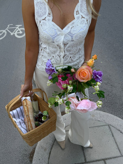 Blossom Eve – Romantisk Bukett i Konstblommor med Pion, Ros och Vallmo - FLORISSMA
