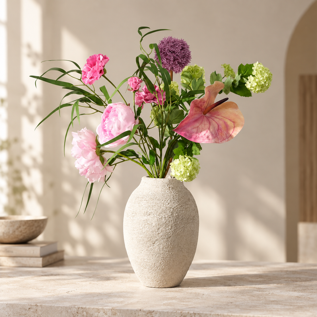 Twilight Garden – Naturtrogen Bukett i Lila och Rosa Toner